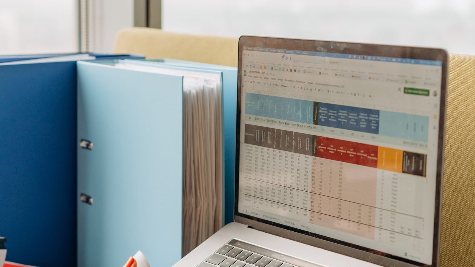 A spreadsheet open on a laptop