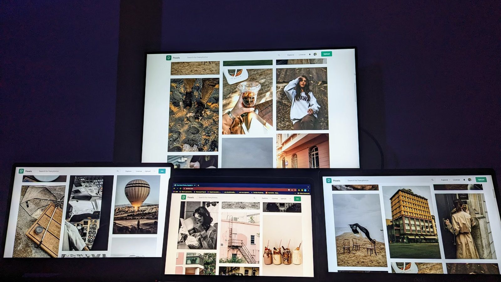 Online shop basket on a screen