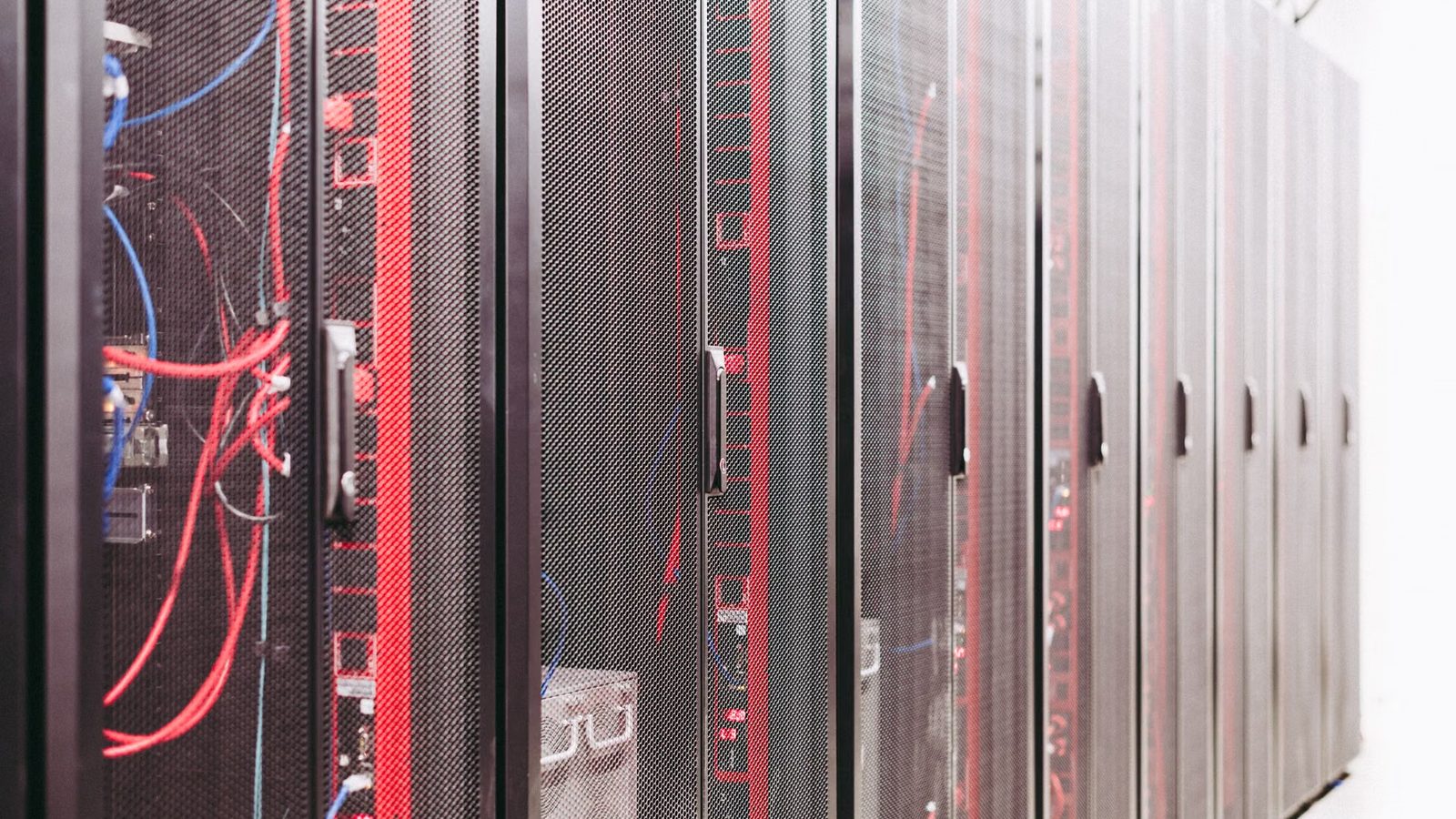 Server racks in a server room