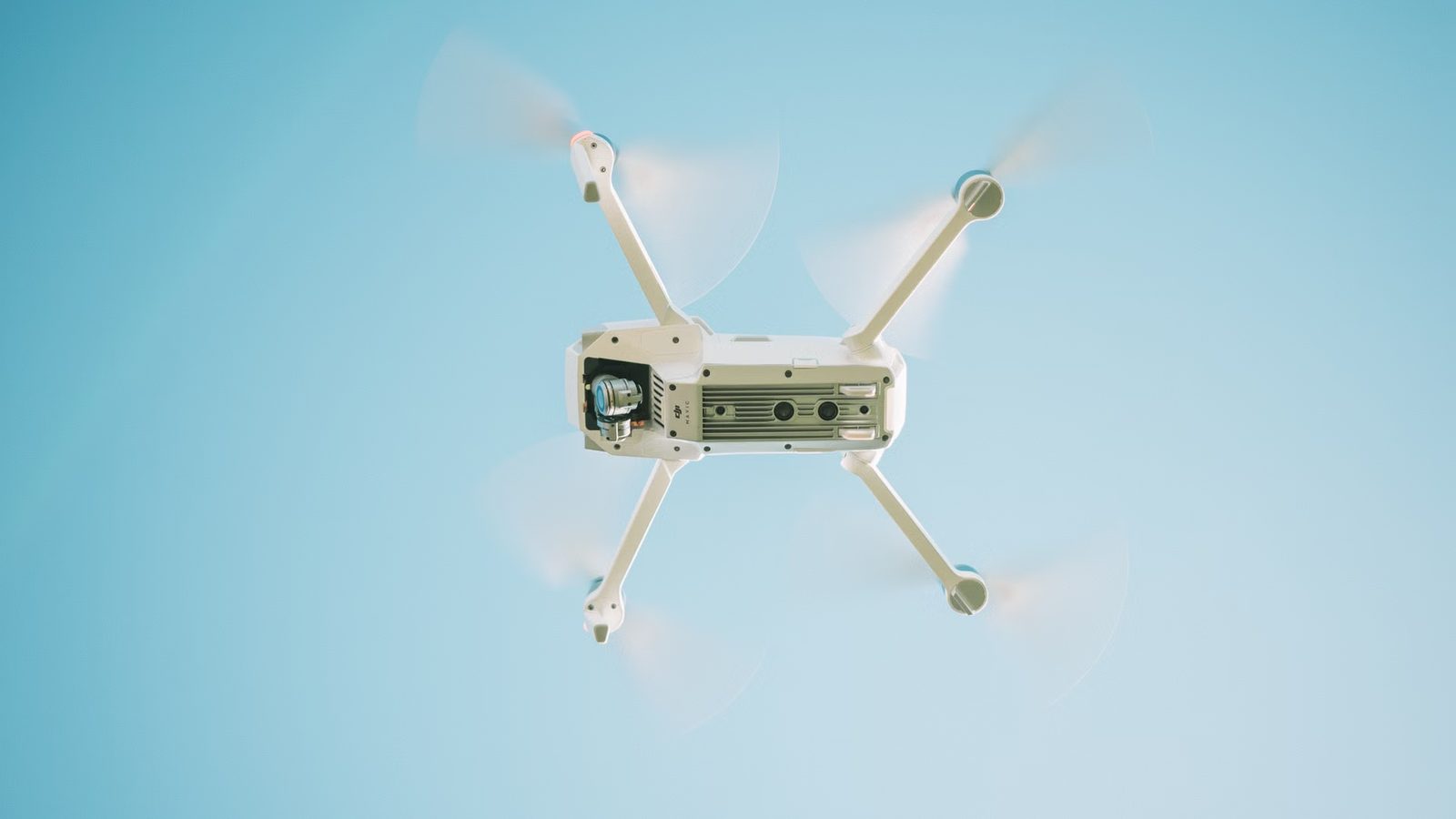Drone flying over the area