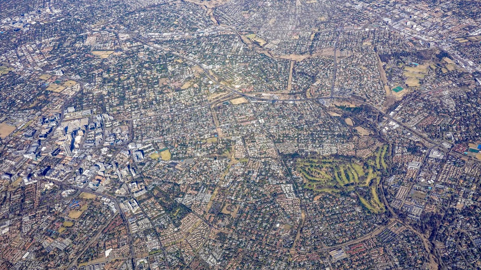 Aerial view of the plant buildings