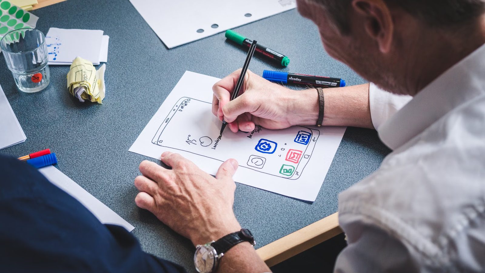 User testing a website interface