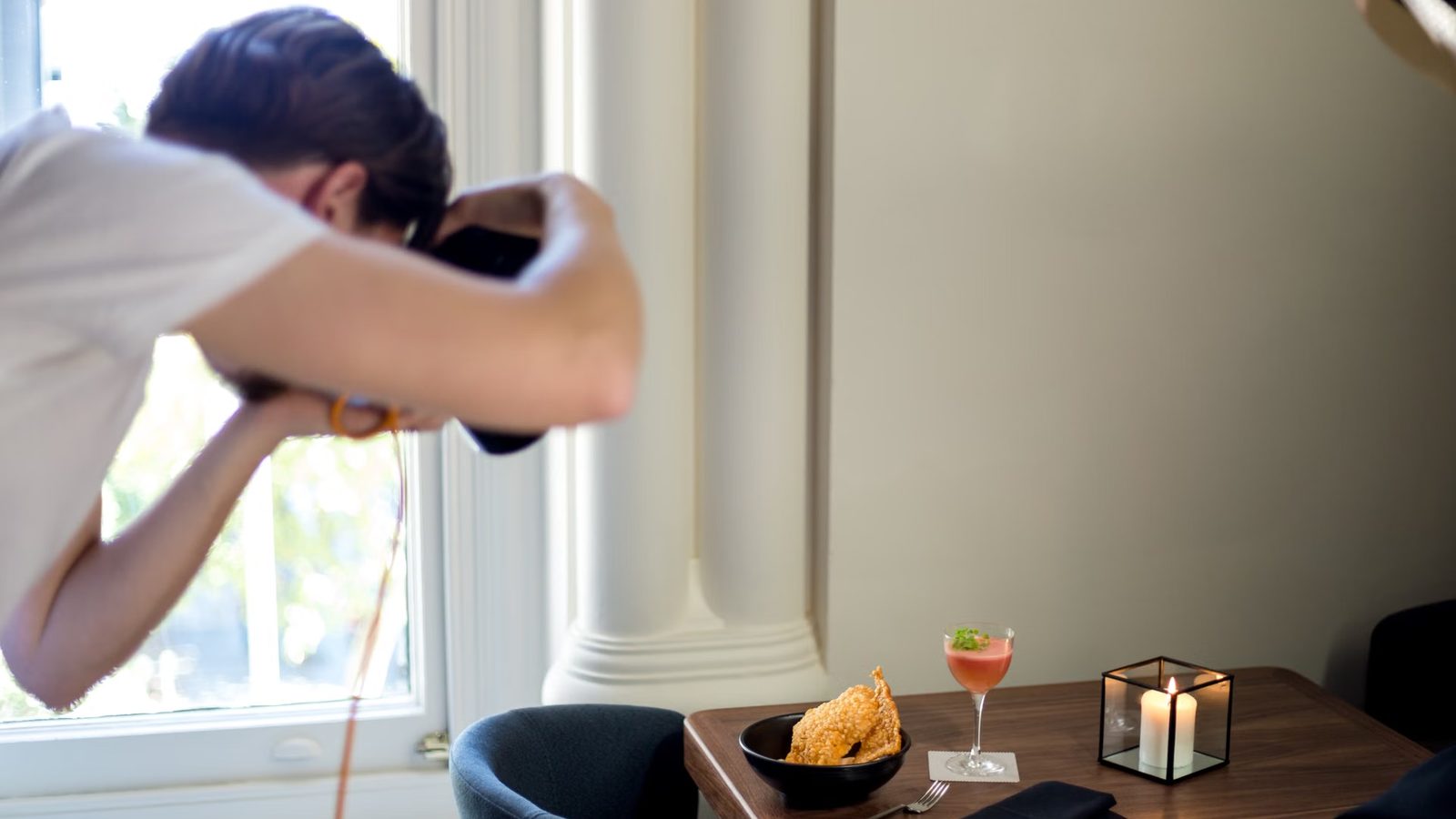 Taking a photo of a dish with a phone