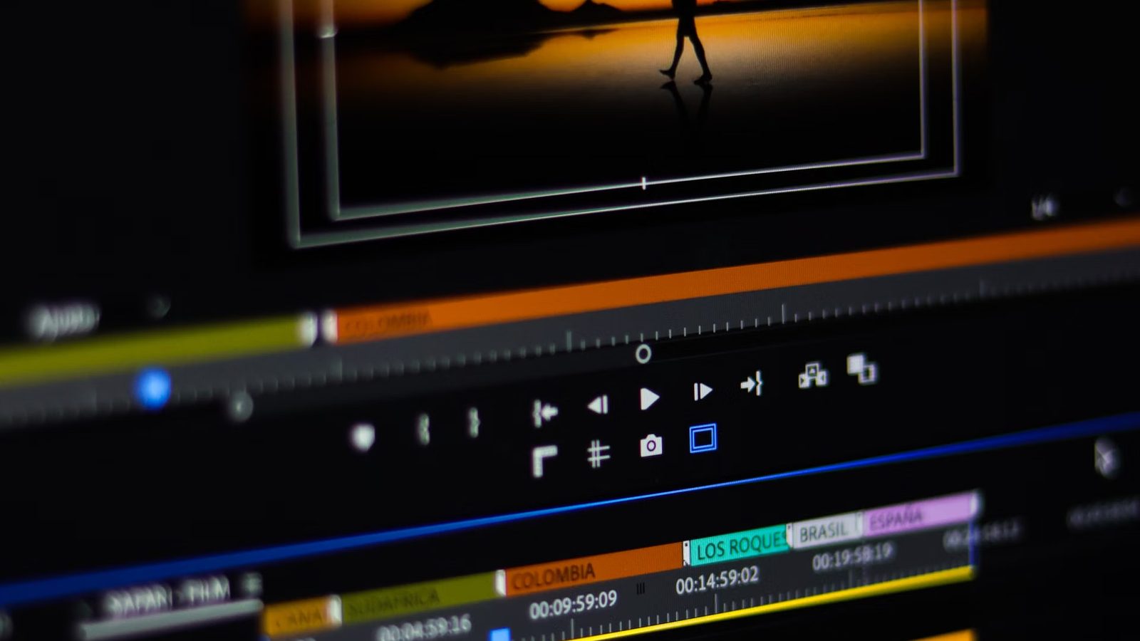 Editing video footage on a screen