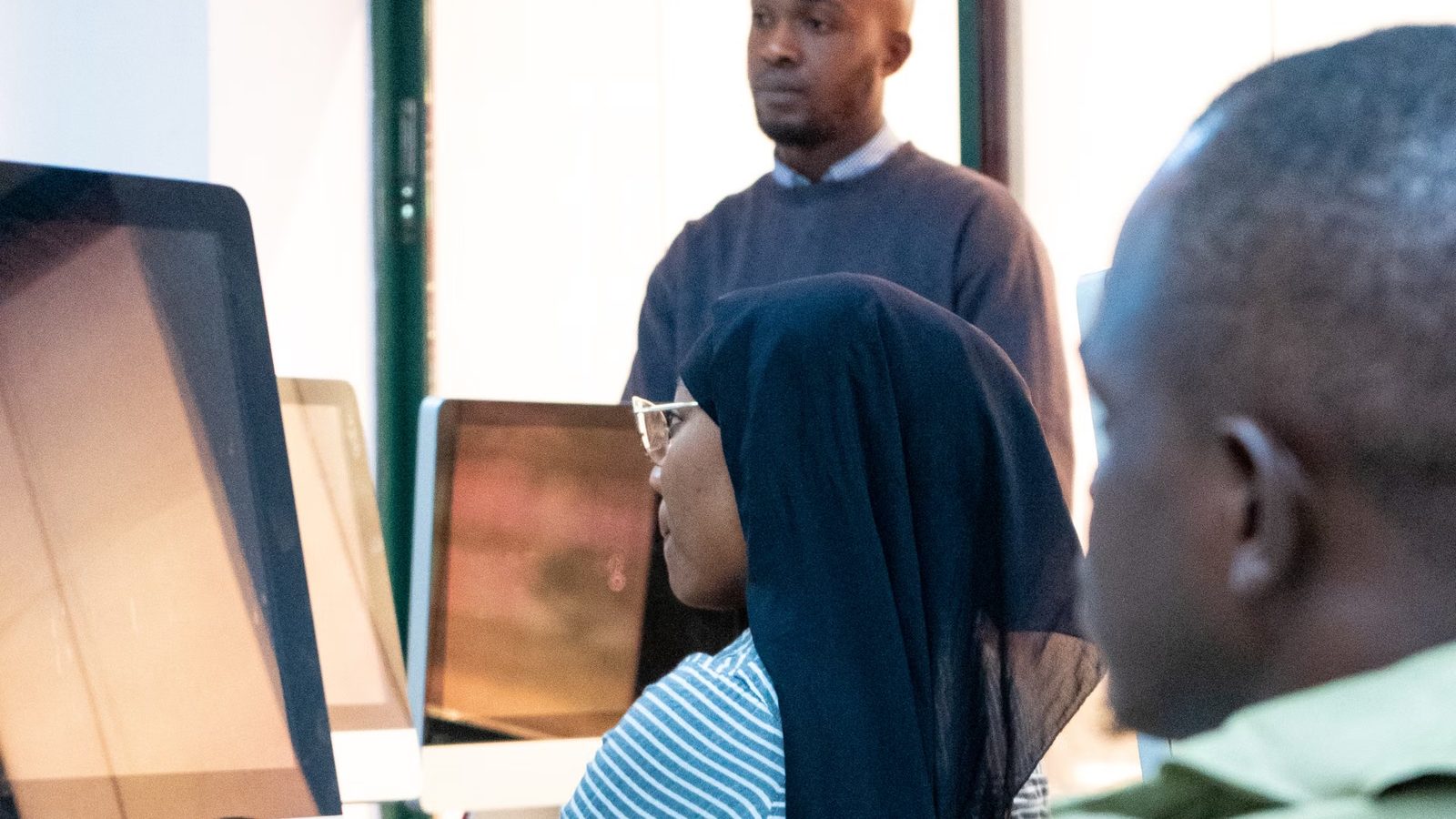 Training workshop with laptops